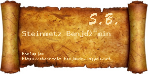 Steinmetz Benjámin névjegykártya