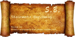 Steinmetz Benjámin névjegykártya
